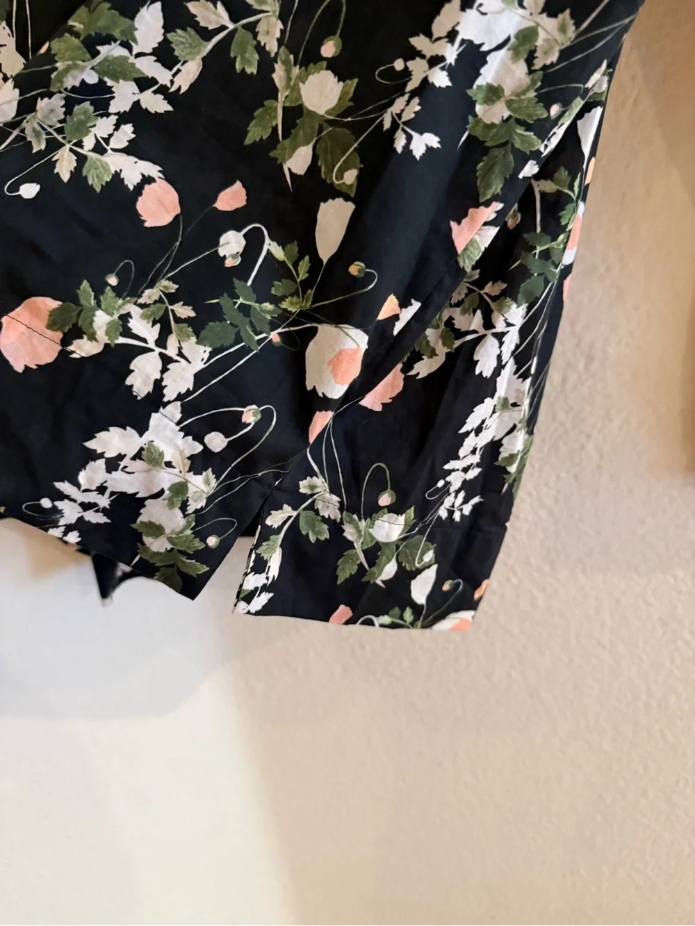 J. Crew Black Poppy Dream Liberty Floral Front Tie Peasant Blouse